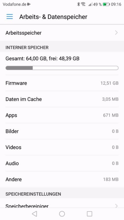Screenshots des Huawei Nova 2