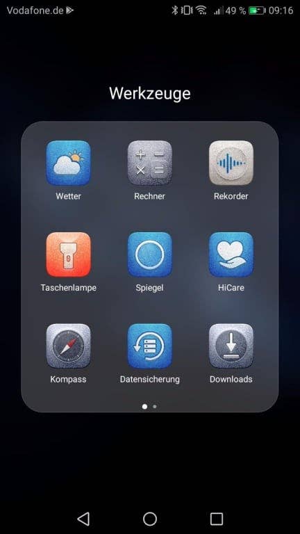 Screenshots des Huawei Nova 2