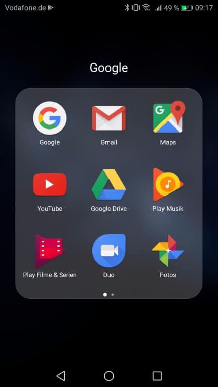 Screenshots des Huawei Nova 2