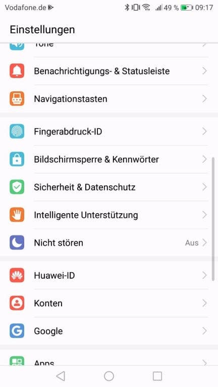 Screenshots des Huawei Nova 2