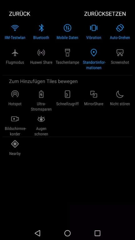 Screenshots des Huawei Nova 2