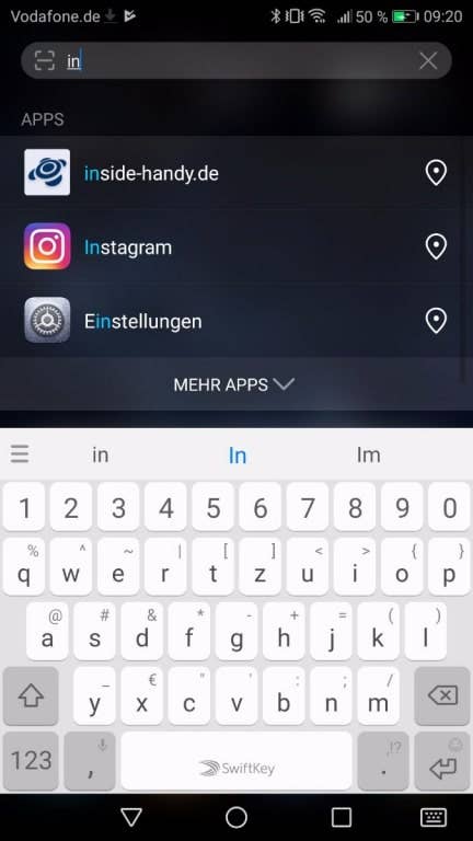 Screenshots des Huawei Nova 2