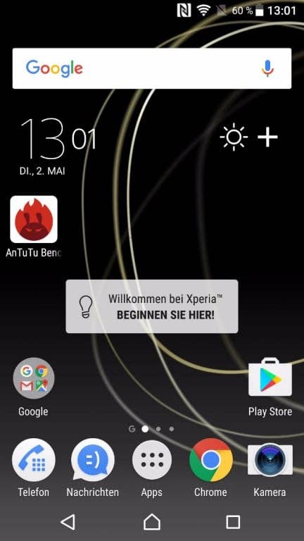 Screenshots des Menüs des Sony Xperia XA1 Ultra