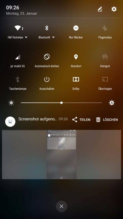 Screenshots des Menüs und der Einstellungen des Lenovo Phab 2 Pro
