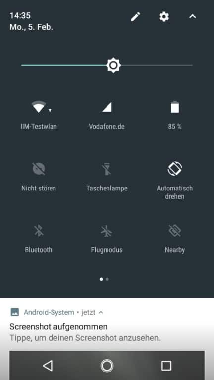 Screenshots des Nokia 2