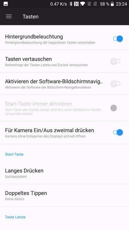 Screenshots des OnePlus 5 im Test