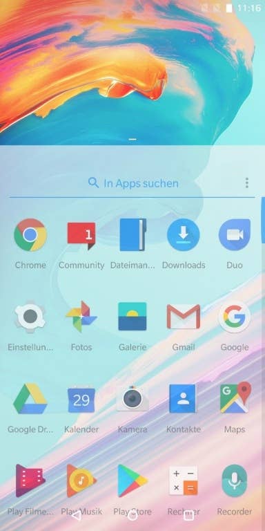 Screenshots des OnePlus 5T