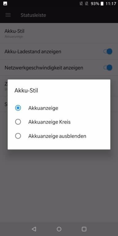 Screenshots des OnePlus 5T