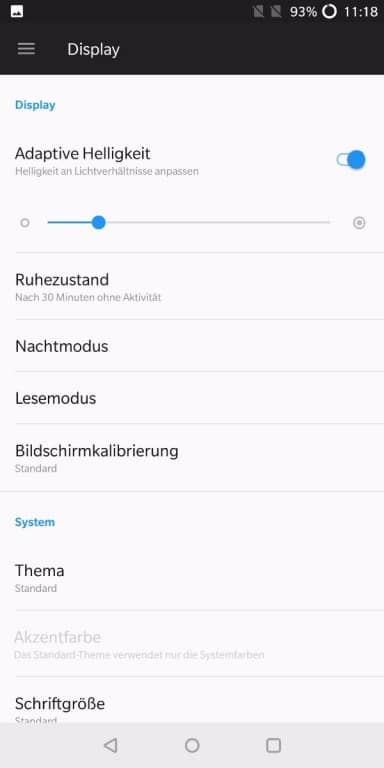 Screenshots des OnePlus 5T