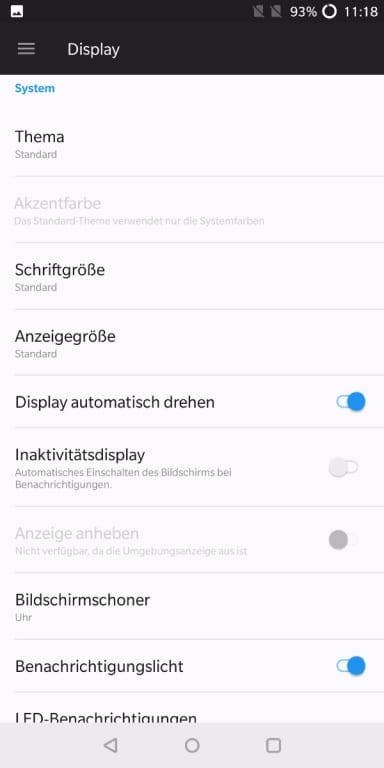 Screenshots des OnePlus 5T