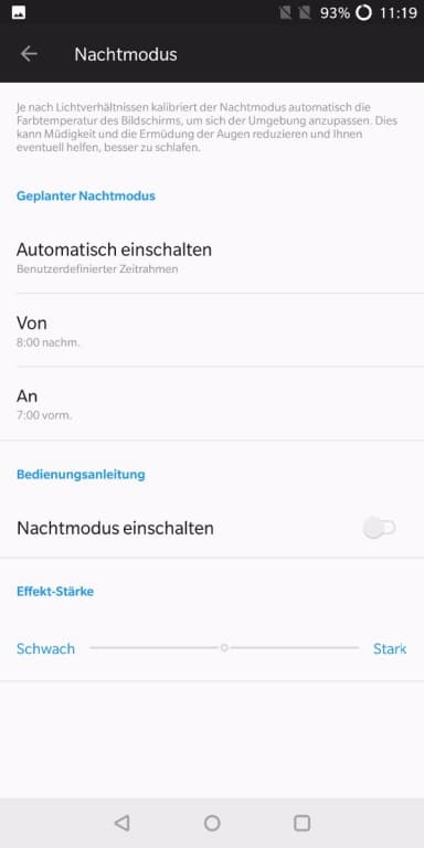 Screenshots des OnePlus 5T