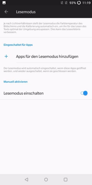 Screenshots des OnePlus 5T