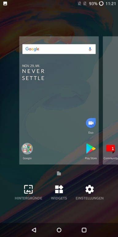 Screenshots des OnePlus 5T