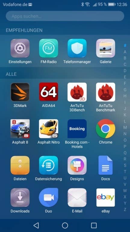 Screenshots des OS des Huawei Y7