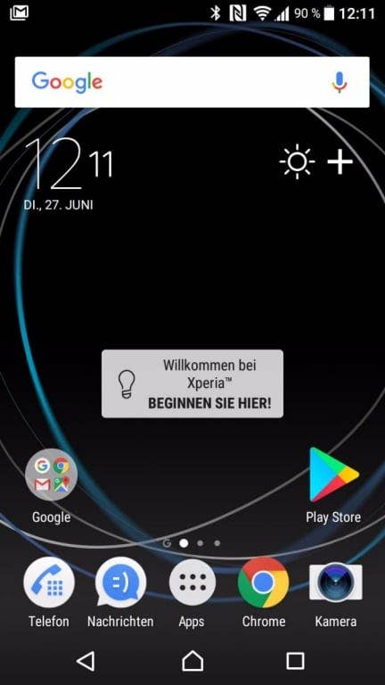 Screenshots des Sony Xperia L1