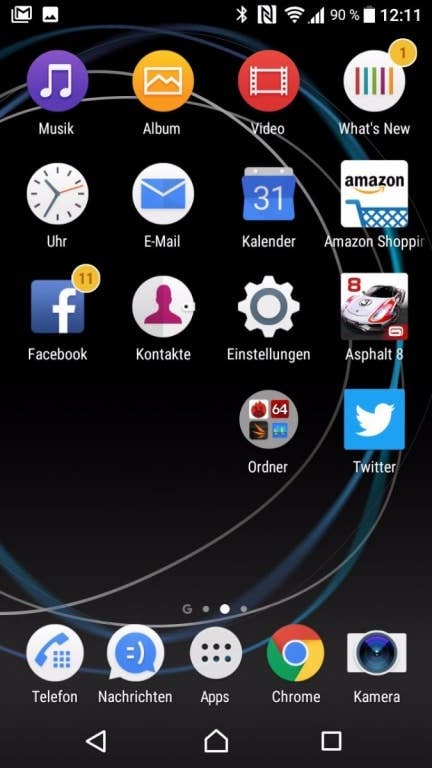 Screenshots des Sony Xperia L1