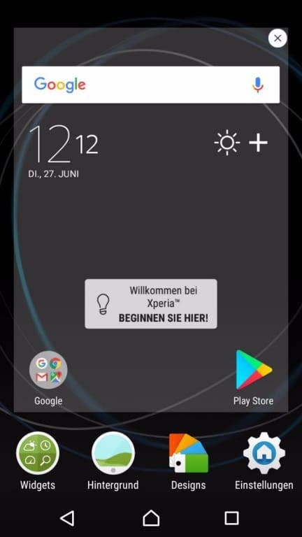 Screenshots des Sony Xperia L1