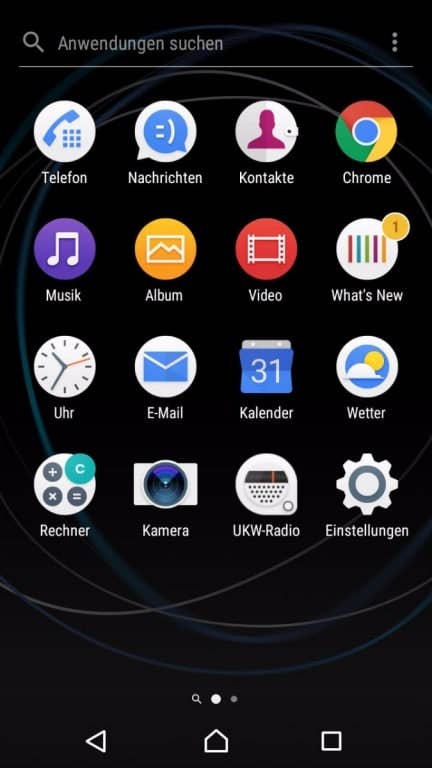 Screenshots des Sony Xperia L1