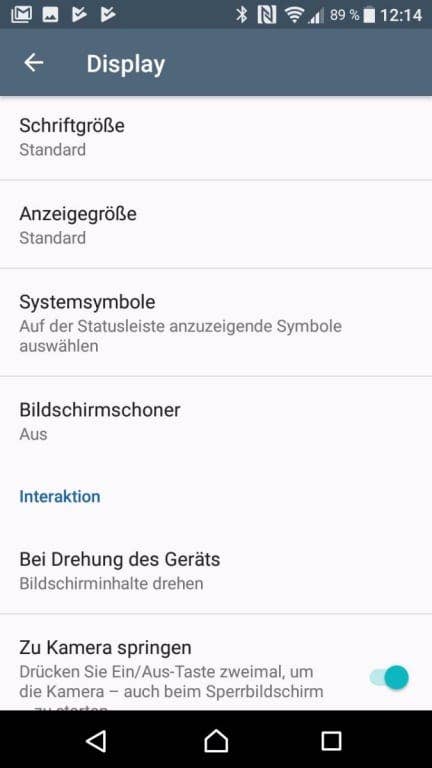 Screenshots des Sony Xperia L1