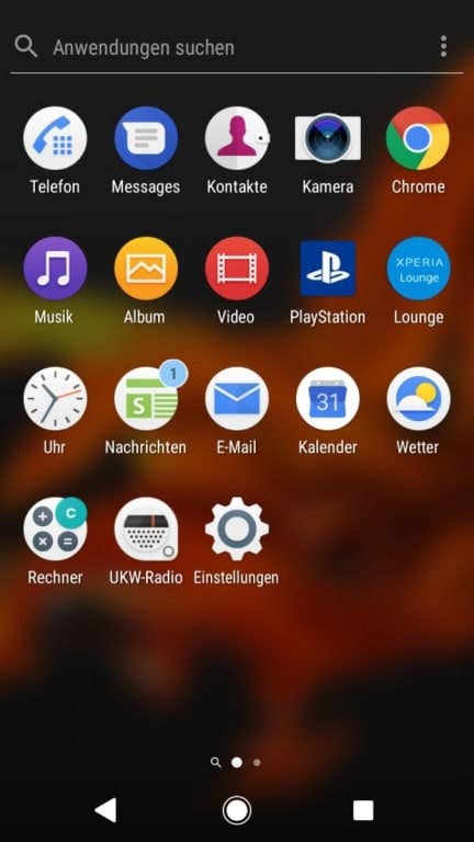 Screenshots des Sony Xperia L2