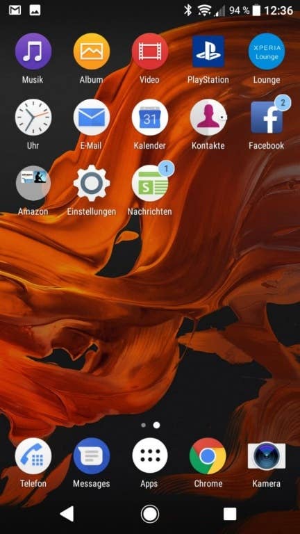 Screenshots des Sony Xperia L2