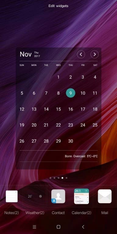 Screenshots des Xiaomi Mi Mix 2