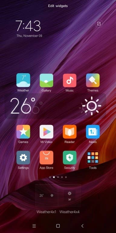 Screenshots des Xiaomi Mi Mix 2