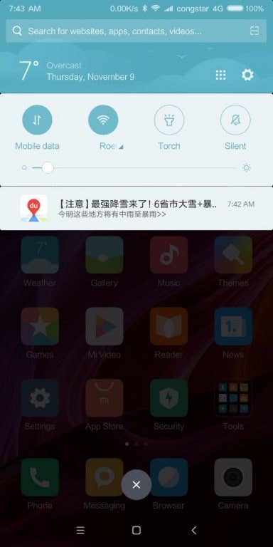 Screenshots des Xiaomi Mi Mix 2