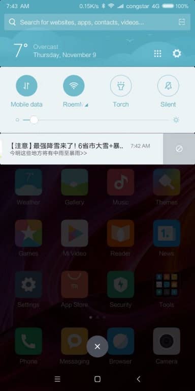 Screenshots des Xiaomi Mi Mix 2