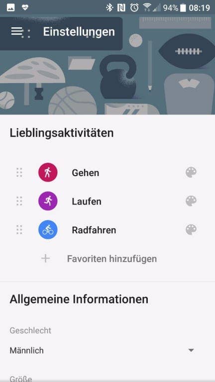 Screenshots Google Fit