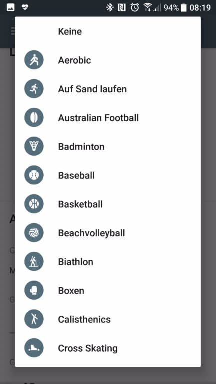 Screenshots Google Fit