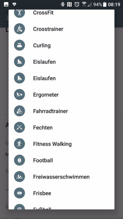 Screenshots Google Fit