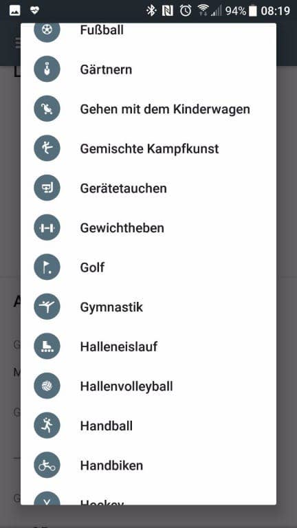 Screenshots Google Fit