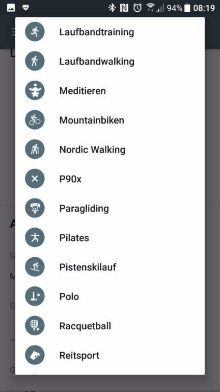 Screenshots Google Fit