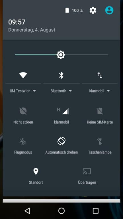 Screenshots: Menüführung des Lenovo Moto G4
