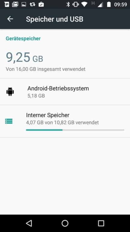 Screenshots: Menüführung des Lenovo Moto G4