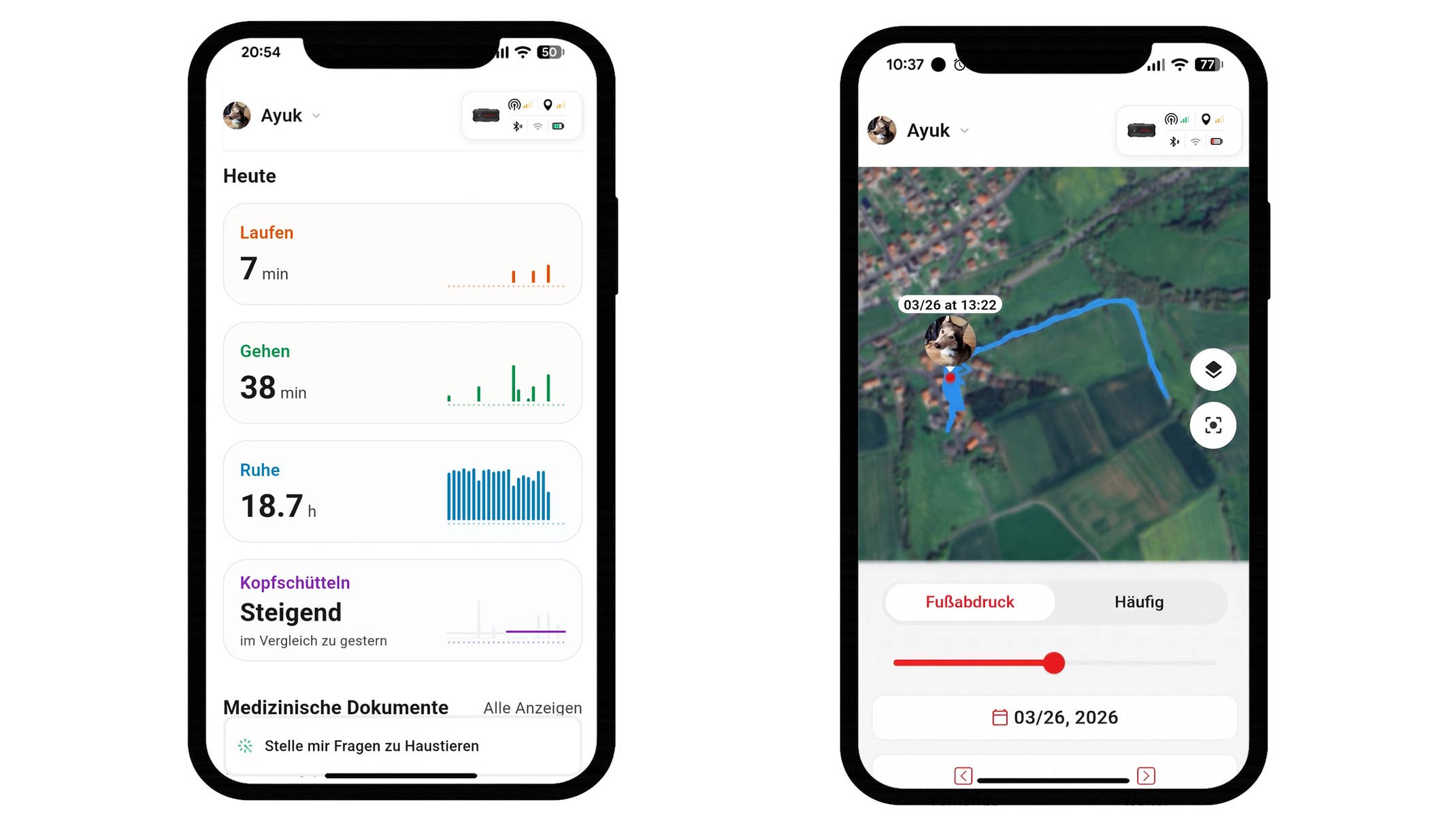 Screenshots der SatellAI App