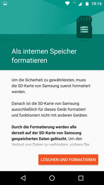 SD-Karten: Als intern formatieren