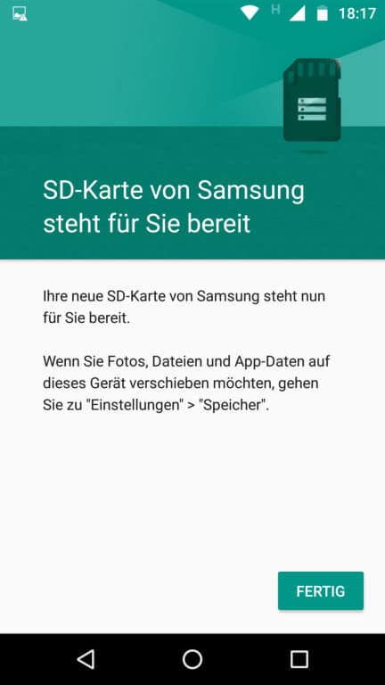 SD-Karten: Als intern formatieren