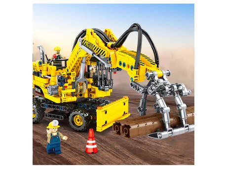 Foto: Klemmbaustein Sembo Accumulated Machinery Password - Manipulator Piling Dual Purpose Engineering Vehicle Technic (703701)