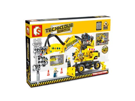 Foto: Klemmbaustein Sembo Accumulated Machinery Password - Manipulator Piling Dual Purpose Engineering Vehicle Technic (703701)