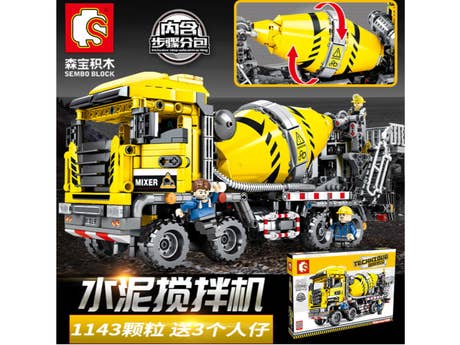 Foto: Klemmbaustein Sembo Cement Mixer Technic (703941)