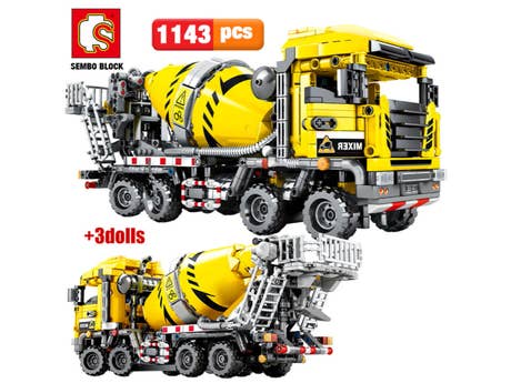 Foto: Klemmbaustein Sembo City Engineering Bulldozer Crane Technic (701802)
