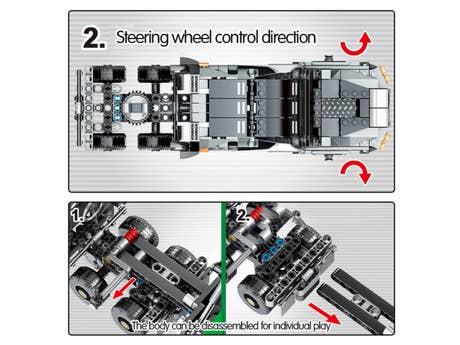 Foto: Klemmbaustein Sembo Mechanical Code - Gray Container Truck Technic (703940)