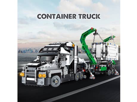 Foto: Klemmbaustein Sembo Mechanical Code - Gray Container Truck Technic (703940)