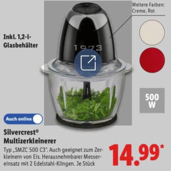 Silvercrest Multizerkleinerer ab nächster Woche auch in den Lidl-Filialen