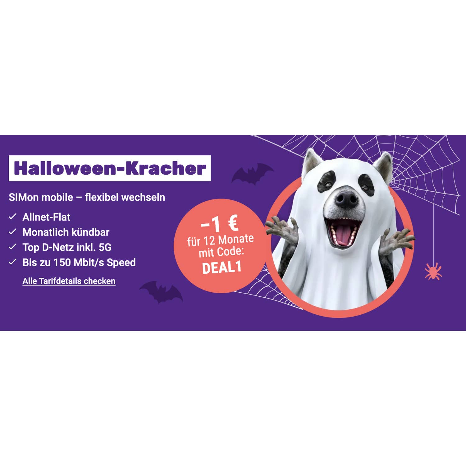 Bild der neuen SIMon mobile Halloween-Kracher-Aktion
