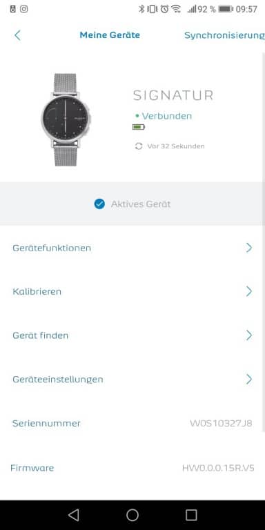 Skagen Hybrid-Smartwatch im Test: Die App