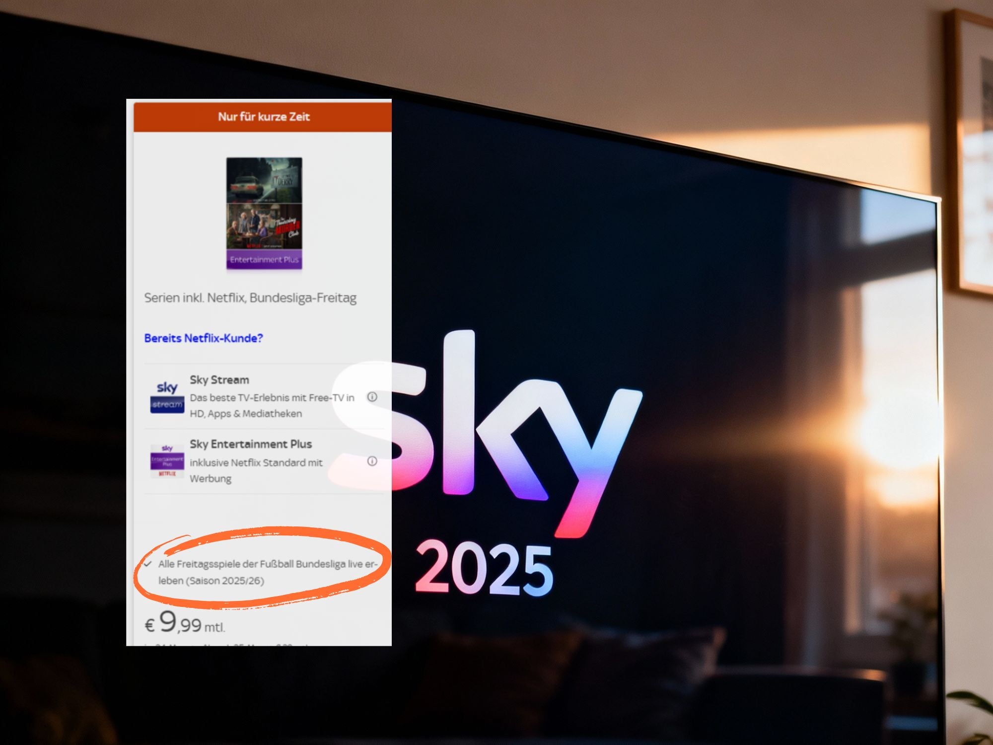 Offizielles Angebot: Mit Bundesliga und Netflix – Sky senkt Abo-Kosten auf unter 10 Euro