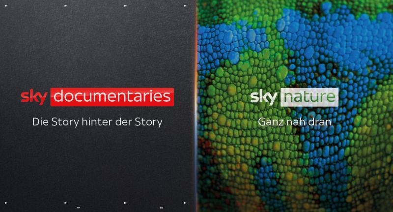 Logos von Sky Documentaries und Sky Nature